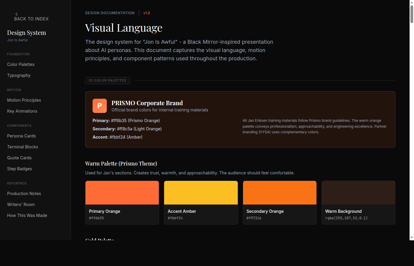 Design system documentation