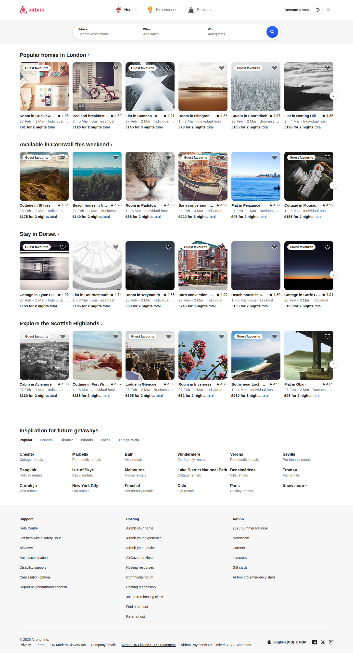 Full homepage scroll