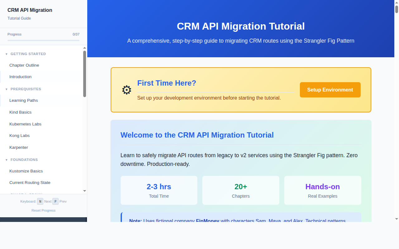 API Gateway tutorial page