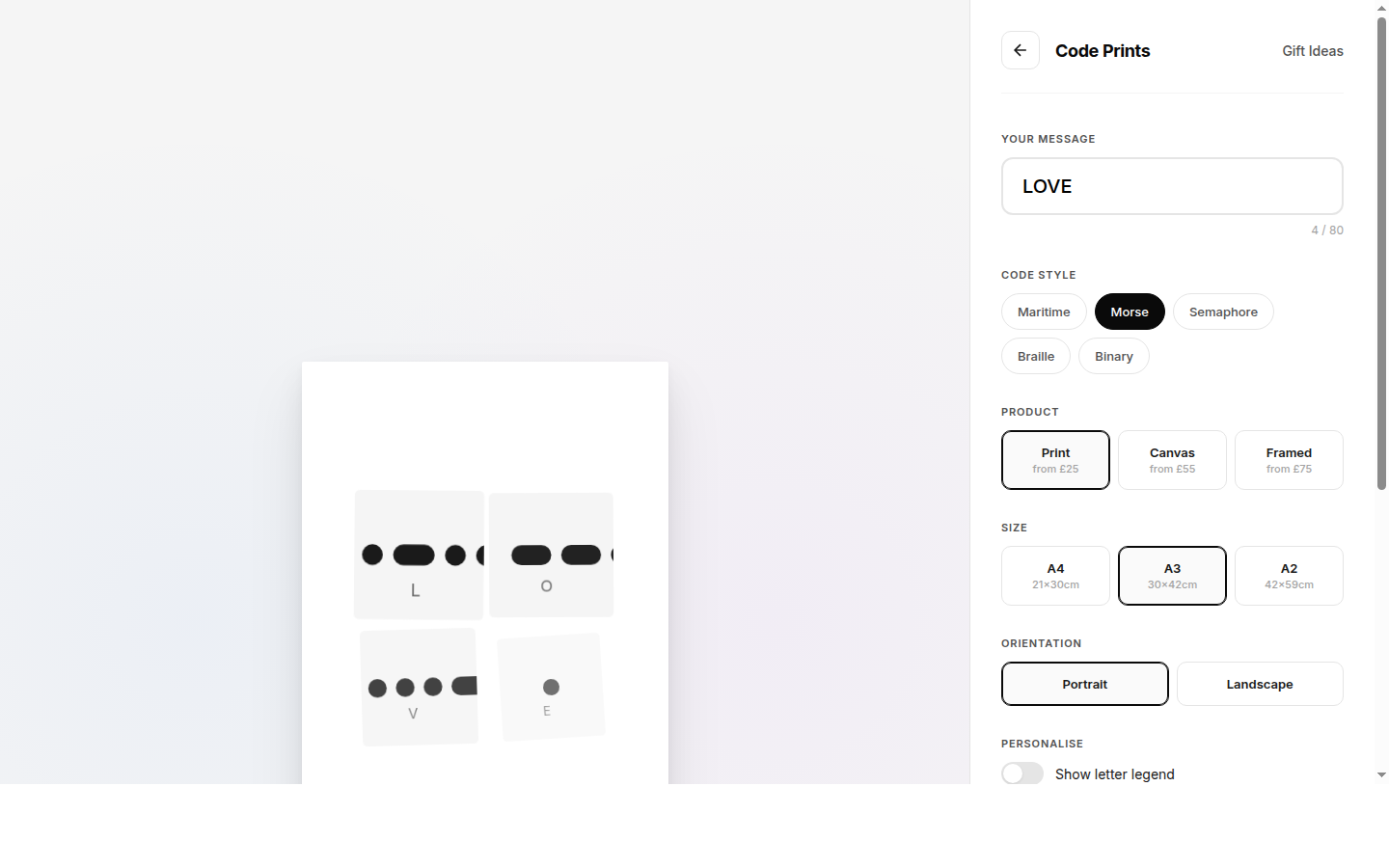 Morse code poster builder
