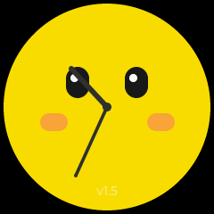 Daytime smiling face with clock hands