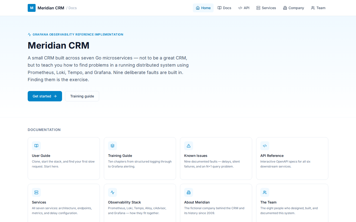 Documentation portal home page