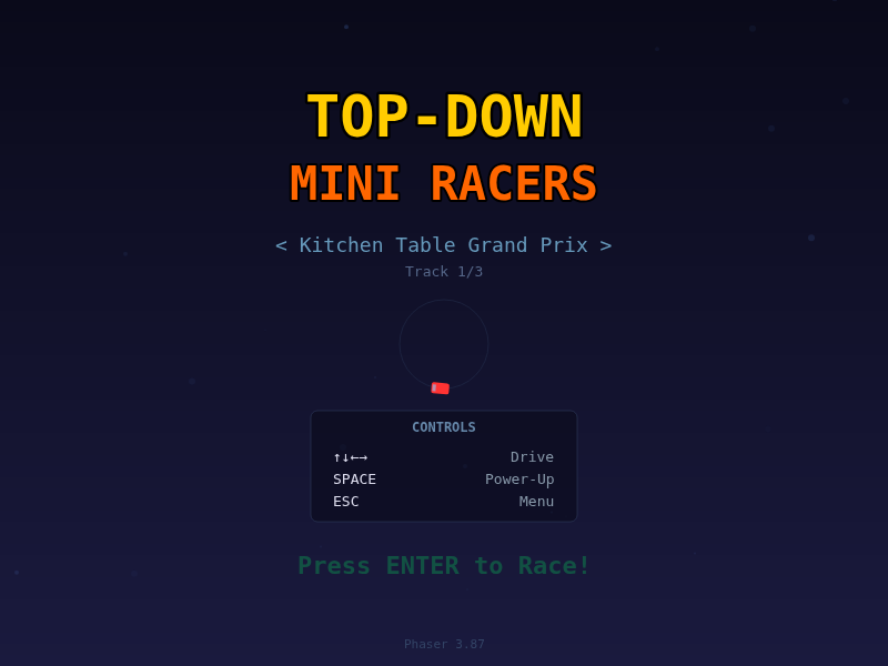 Game menu screen