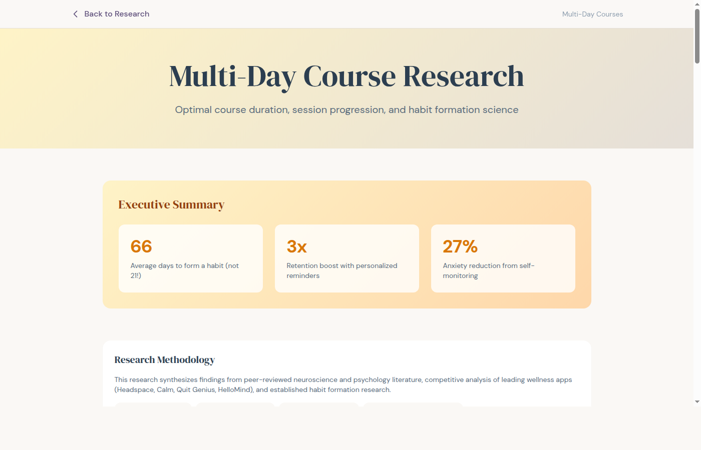 Courses Research