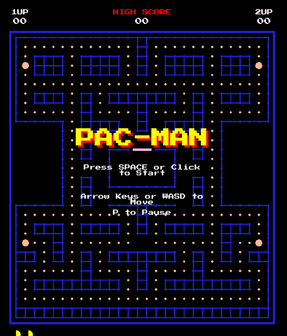 Pac-Man maze with ghosts