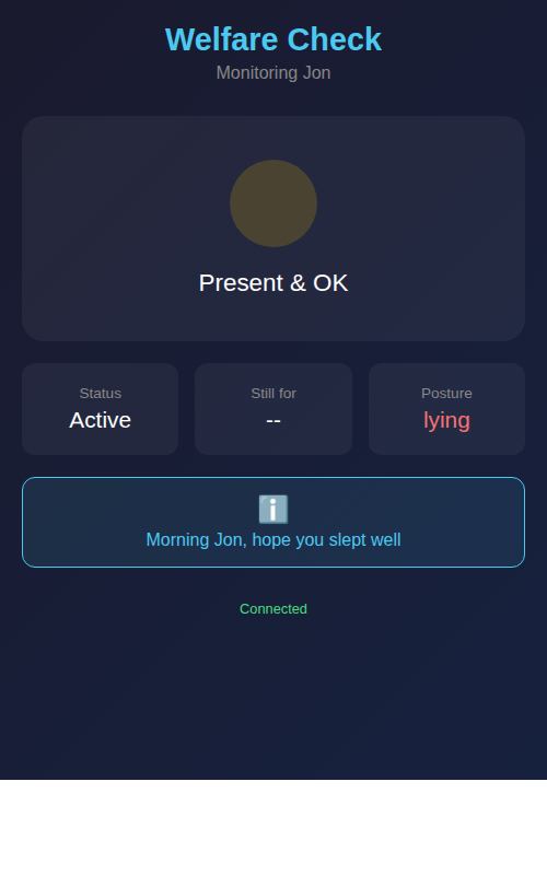 Web monitoring dashboard